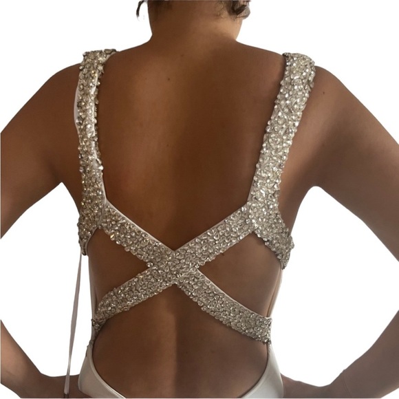 Jovani White Gown with Sequins - Picture 5 of 5